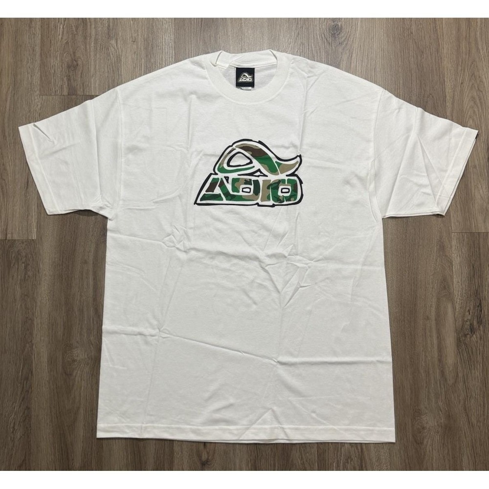 Vintage Y2K Adio Camouflage Logo Skateboarding‎ T Shirt Size XL